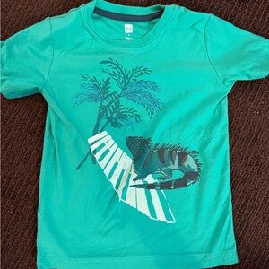 Tea Collection Teal Iguana Palm Graphic Tee